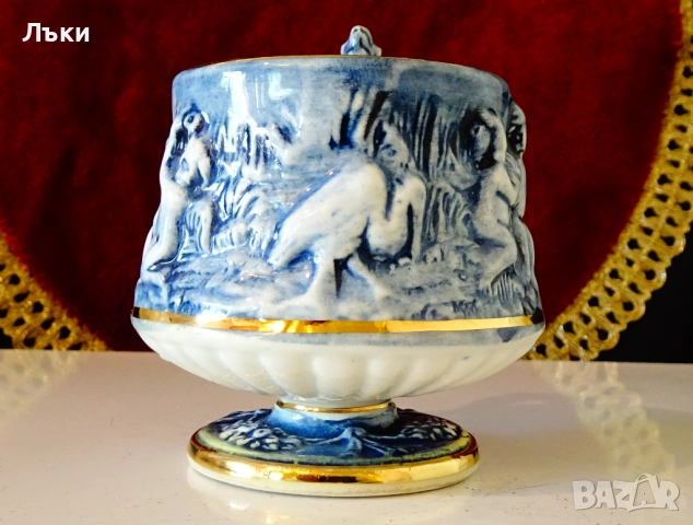 Порцеланова чаша Capodimonte,ангели,злато. , снимка 3 - Антикварни и старинни предмети - 51824516