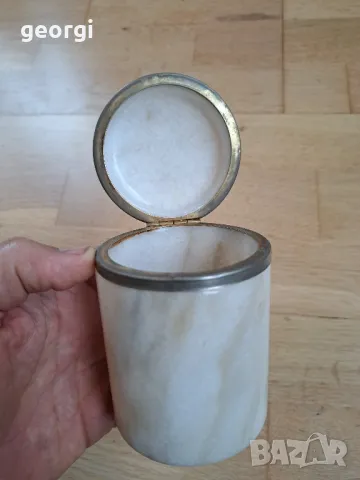 ретро мраморна кутия с капак 3/3, снимка 5 - Антикварни и старинни предмети - 48186493