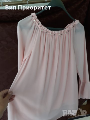 розова блуза с перли, снимка 4 - Ризи - 34710082