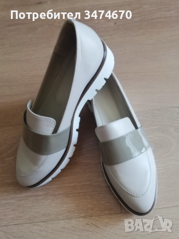 Дамски обувки лофери бежови (нови, размер 40)., снимка 2 - Дамски ежедневни обувки - 52147364