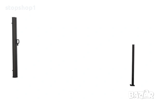 Прибираща се странична тента - черна 160 х 300 см, снимка 4 - Градински мебели, декорация  - 53234180