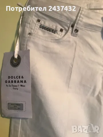Бял дънков панталон Dolce and Gabbana, снимка 2 - Дънки - 50316830