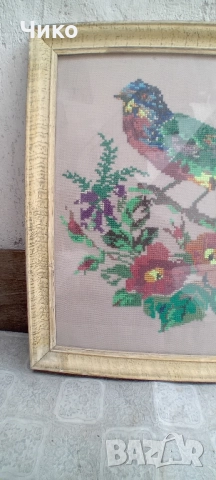 Голям ръчно бродиран гоблен, снимка 3 - Антикварни и старинни предмети - 52056338