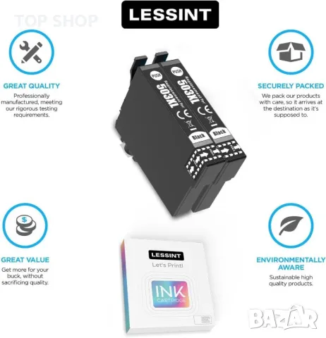 2 бр. резервни касети с мастило за принтер Epson 503, черни, снимка 4 - Принтери, копири, скенери - 49866405