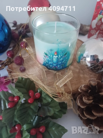 Декоративна свещ със соев восък и аромат на цветя/роза и жожоба/, снимка 2 - Декорация за дома - 52464619