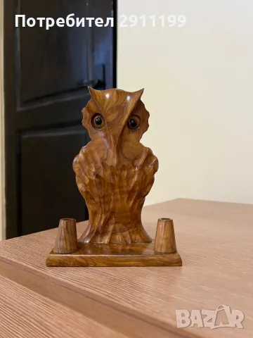 Дървена сатуетка на бухал