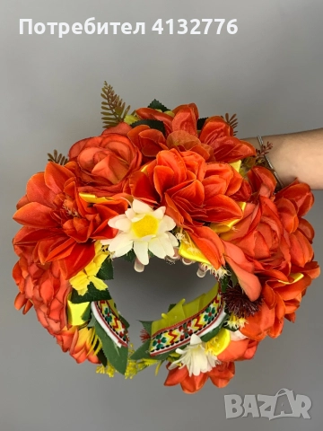 Диадема „Златна есен“ е ръчно изработена. , снимка 4 - Аксесоари за коса - 52196319