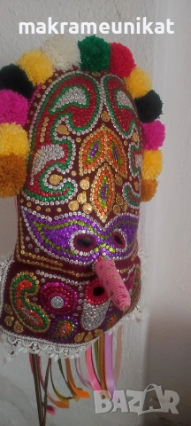 Продавам кукерска маска, гугла, уникат, Новодел, авторски модел, етно, Сурва, Кукерландия , снимка 2 - Колекции - 42314889