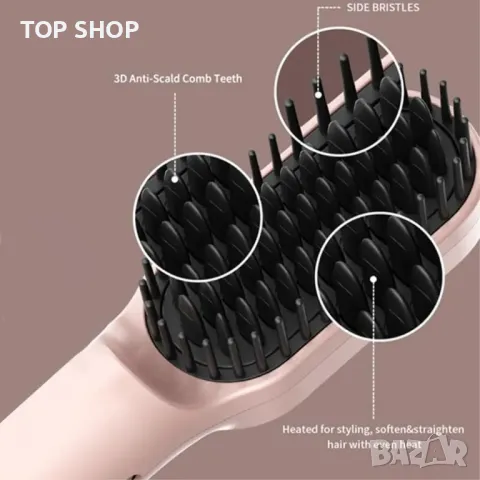 Нова Керамична безжична четка за изправяне и къдрене на коса, 5000mAh, снимка 5 - Тримери - 49657967