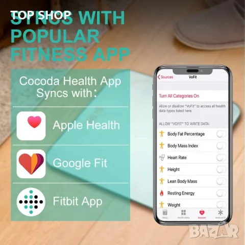 Нов Смарт кантар до 180кг Цифрова везна за баня измерва тегло BMI, снимка 2 - Други стоки за дома - 49657596