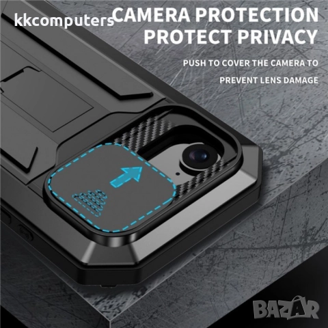 iPhone 16e R-JUST Metal Back Cover /Tempered Glass Удароустойчив Калъф и Протектор, снимка 5 - Калъфи, кейсове - 52687550