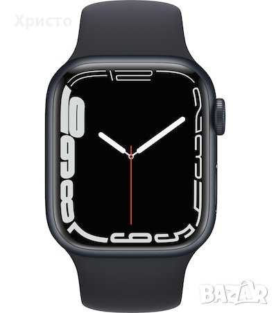 НОВ!!! Apple Watch 7, GPS, Корпус Midnight Aluminium 41mm, Midnight Sport Band , снимка 2 - Смарт часовници - 39158901