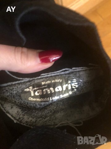 Дамски ботуши естествен велур Tamaris, снимка 9 - Дамски ботуши - 35293068