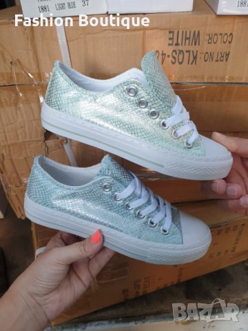 Дамски кецове в бледо зелено , снимка 6 - Маратонки - 44036914