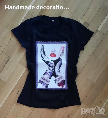 Дамска тениска ръчна декорация., снимка 1