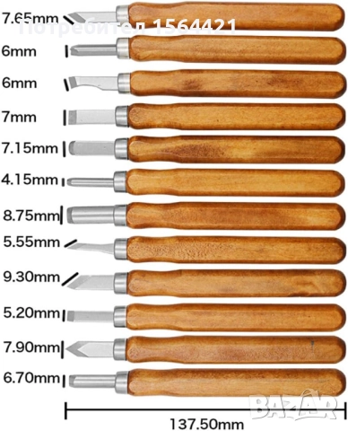 длето, длета за дърворезба, гравиране, занаяти, кожарски, 12 бр.