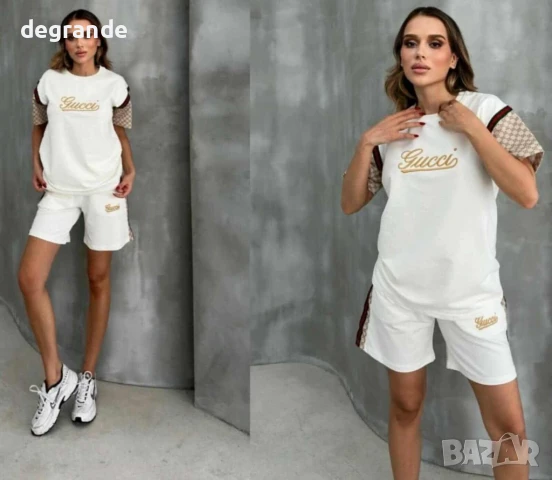 Бял спортен дамски комплект Gucci