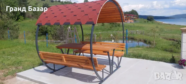 Беседка от метал и дърво,масивна, снимка 5 - Градински мебели, декорация  - 49309787