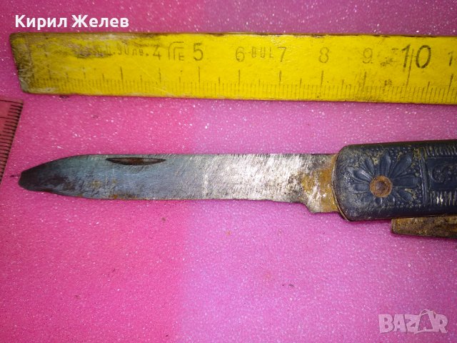 USSR Старо РЯДЪК КОЛЕКЦИОНЕРСКИ МОДЕЛ РУСКО РИБАРСКО ДЖОБНО НОЖЧЕ СССР ФЛОРАЛНО ОРНАМЕНТИРАНО 43099, снимка 8 - Колекции - 44041328