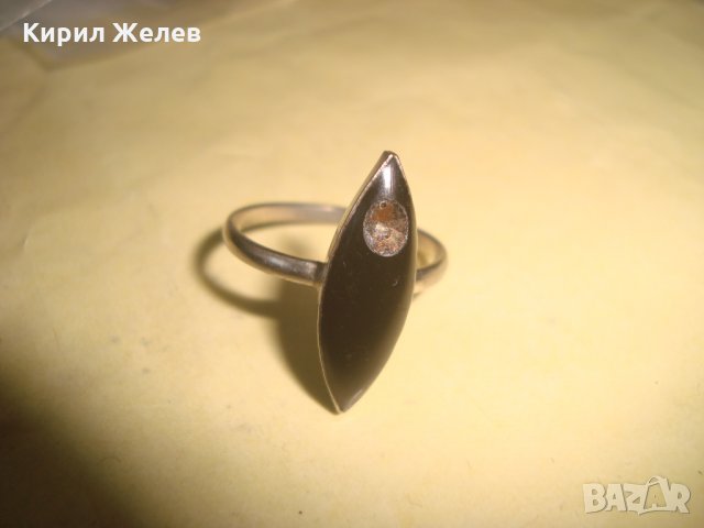 СТАР ВИНТИДЖ МЕТАЛЕН ПРЪСТЕН с КАТАЛИН СМОЛА 20421, снимка 5 - Пръстени - 32981376