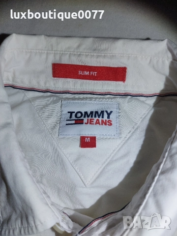 Чисто нова без етикет мъжка риза Tommy Jeans Oxford M, снимка 4 - Ризи - 51636487
