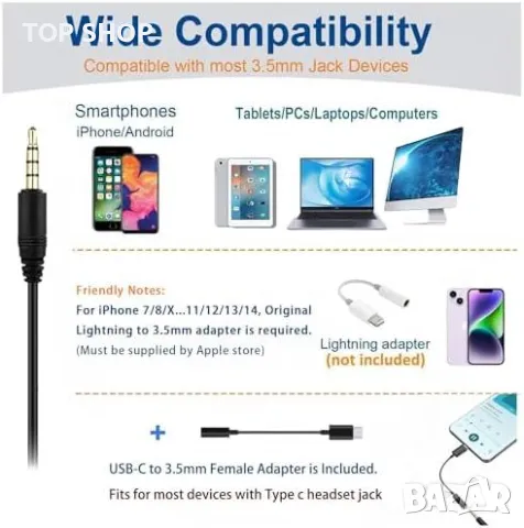 Нови Леки слушалки за смартфони и компютри с контрол на обажданията, снимка 6 - Слушалки и портативни колонки - 49444674
