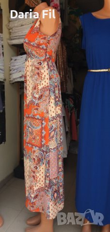 УНИКАЛНО КРАСИВА дълга рокля с пейсли принт - ХС размер , снимка 2 - Рокли - 36990687
