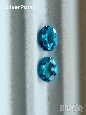 Топази чифт Swiss blue