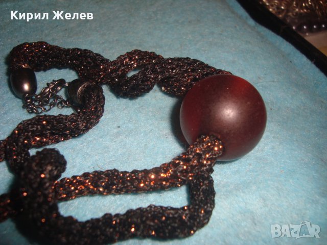 БЕЛ-ЕПОК СТИЛ АРТ БРОКАТЕНО КОЛИЕ с КАТАЛИНЕНО ШЛИФОВАНО ТОПЧЕ 18184, снимка 4 - Колиета, медальони, синджири - 35132098