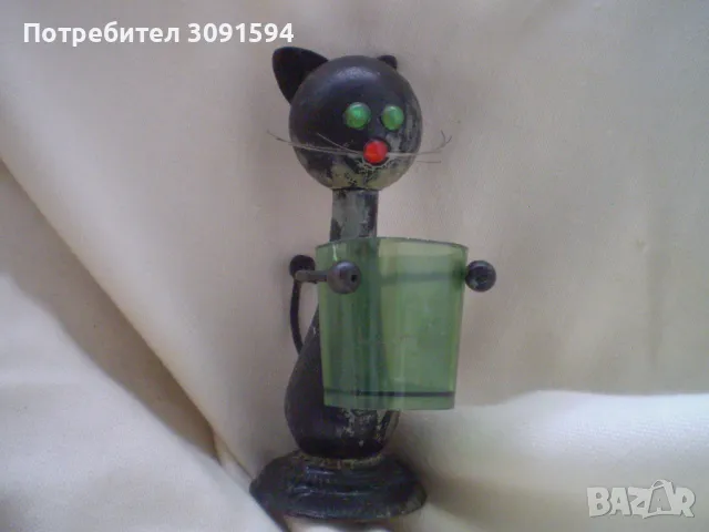 Винтидж фигурка  черна Kotкa метал за декорация , снимка 2 - Други ценни предмети - 48935874