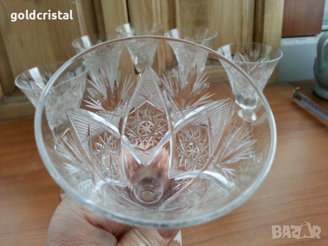 Кристални чаши български кристал , снимка 3 - Антикварни и старинни предмети - 37348682