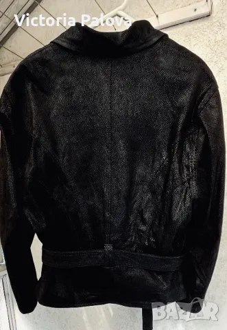 Прекрасно скъпо кожено яке тип байкърско с диагонален цип, снимка 14 - Якета - 47670261