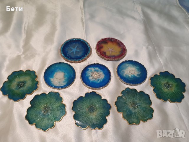 Поднос за сладки на 3 етажа и подложки за чаши, снимка 12 - Прибори за хранене, готвене и сервиране - 34827361