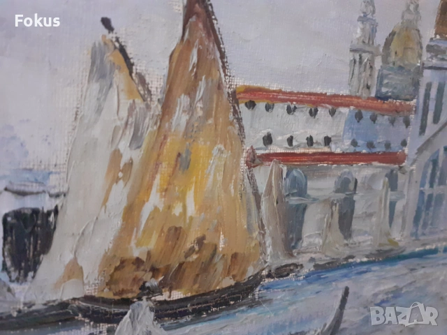 Стара майсторска картина масло на платно подпис рамка, снимка 3 - Антикварни и старинни предмети - 53425021