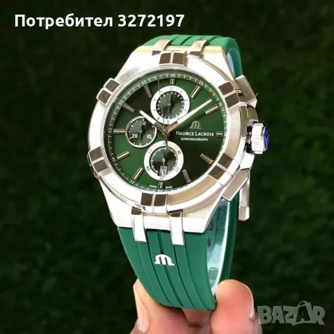 Kварцов часовник MAURICE LACROIX Aikon Special Edition,хронограф,дата,гумена каишка, снимка 6 - Мъжки - 49863999