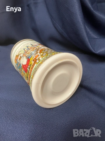 Винтидж керамична халба за бира с капак, снимка 6 - Антикварни и старинни предмети - 53356612