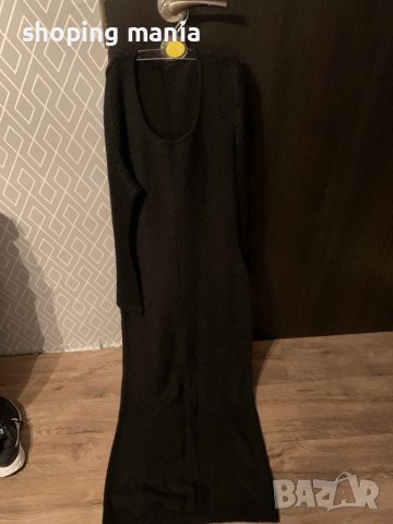 Дълга черна рокля плетиво