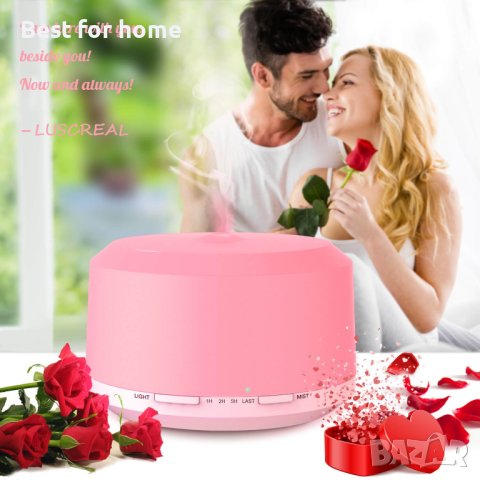 Арома дифузер/ овлажнител с ЛЕД светлина 450 мл от LUSCREAL, снимка 4 - Други - 43925633