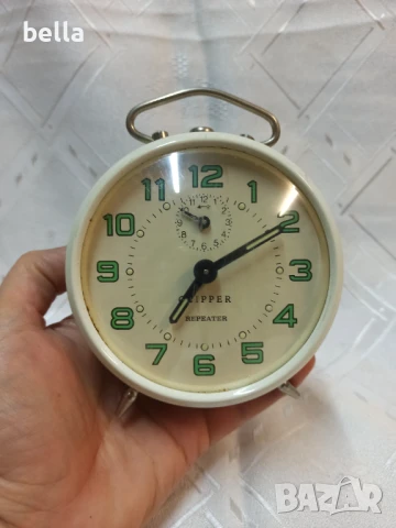 РЕТРО БУДИЛНИК БУДИЛНИК CLIPPER REPEATER , снимка 4 - Антикварни и старинни предмети - 50584292
