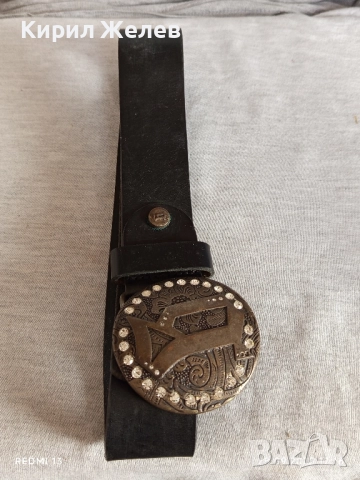 Дамски кожен колан с кристали марков много красив 31147