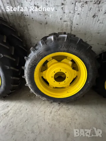 Комплект 4 бр. тесни гуми с джанти за редови обработки - John Deere (270/95-32 - 300/95-46) N01933, снимка 2 - Селскостопанска техника - 49848142