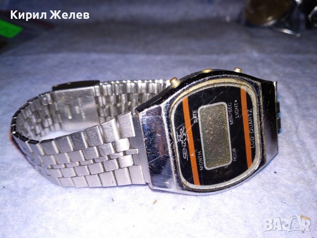 SENZOR LCD QUARTZ КОЛЕКЗИОНЕРСКИ МАРКОВ ЕЛЕКТРОНЕН ЧАСОВНИК с ВЕРИЖКА от НЕРЪЖДАЕМА СТОМАНА 26852, снимка 2 - Мъжки - 40126352