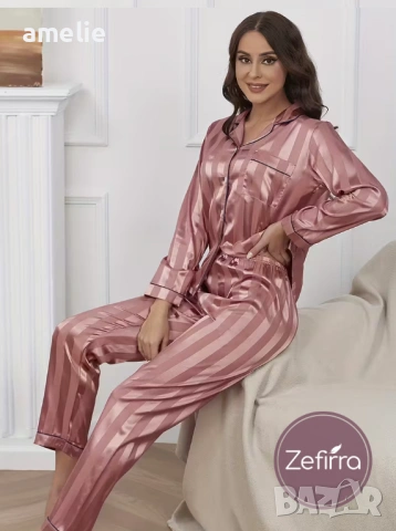 🌠Елегантна пижама с дълъг ръкав 🪶Zefirra Stripe Me🪶, снимка 3 - Пижами - 53189887