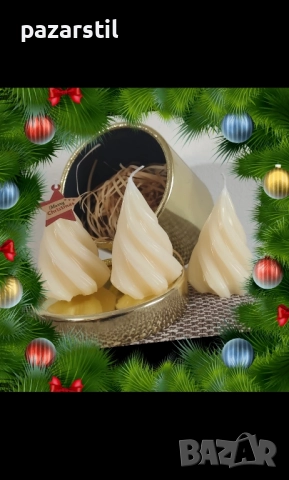 Ароматни, ръчно ляти Коледни свещи от соев восък, снимка 12 - Ръчно изработени сувенири - 52557586