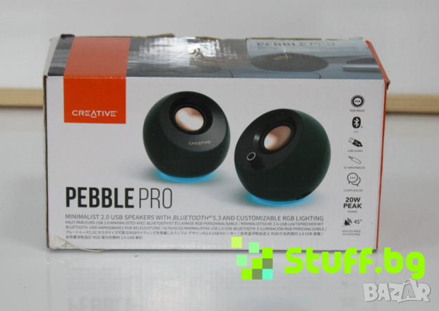Озвучителна система Creative PEBBLE PRO, Bluetooth 5.3,USB-C,BassFlex