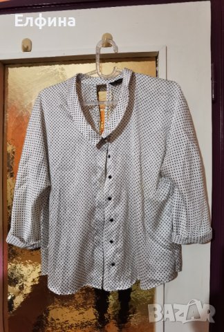 Бяла риза на черни точки- тип модерен винтидж, снимка 1