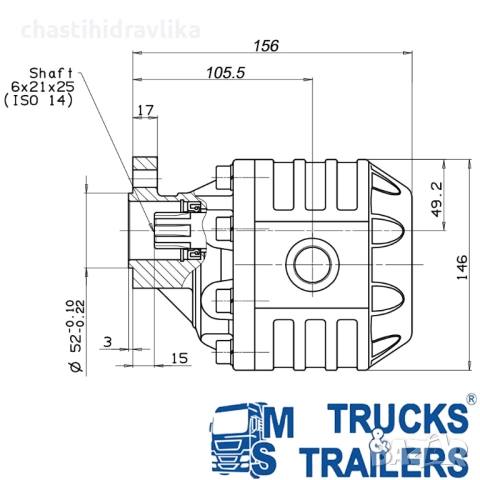 Зъбна помпа OMFB UNI NPH 22 10501100237 / 10501100228, снимка 4 - Части - 52152844