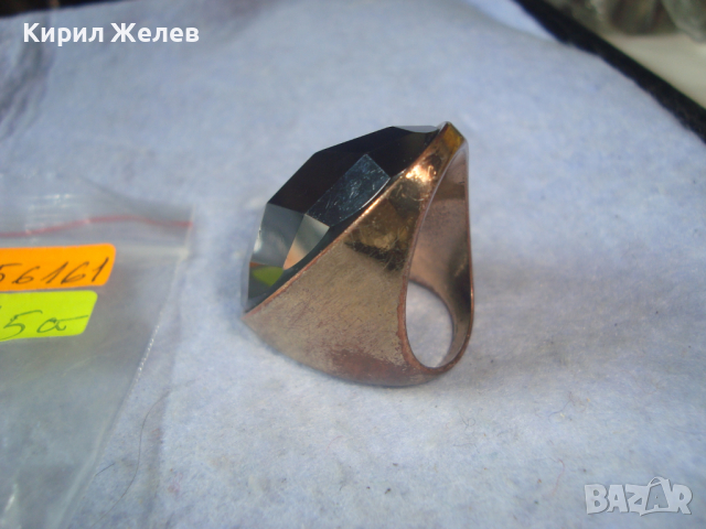 ПОЗЛАТЕН МЕДЕН АРТ ФАСЕТИРАН ПРЪСТЕН АРТ НУВО СТИЛ 56161, снимка 5 - Пръстени - 36393206