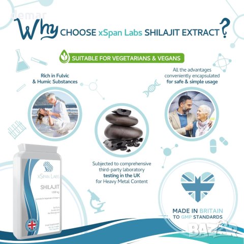 Shilajit 1000mg – обогатен с естествена фулвинова киселина , снимка 7 - Хранителни добавки - 43441410