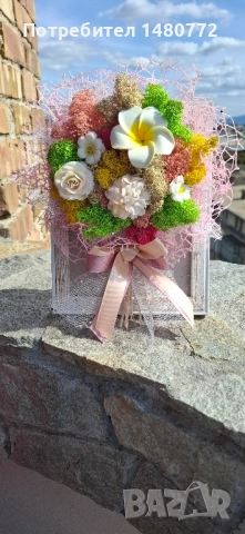 Букет със скандинавски мъх в рамка , снимка 8 - Декорация за дома - 51863918